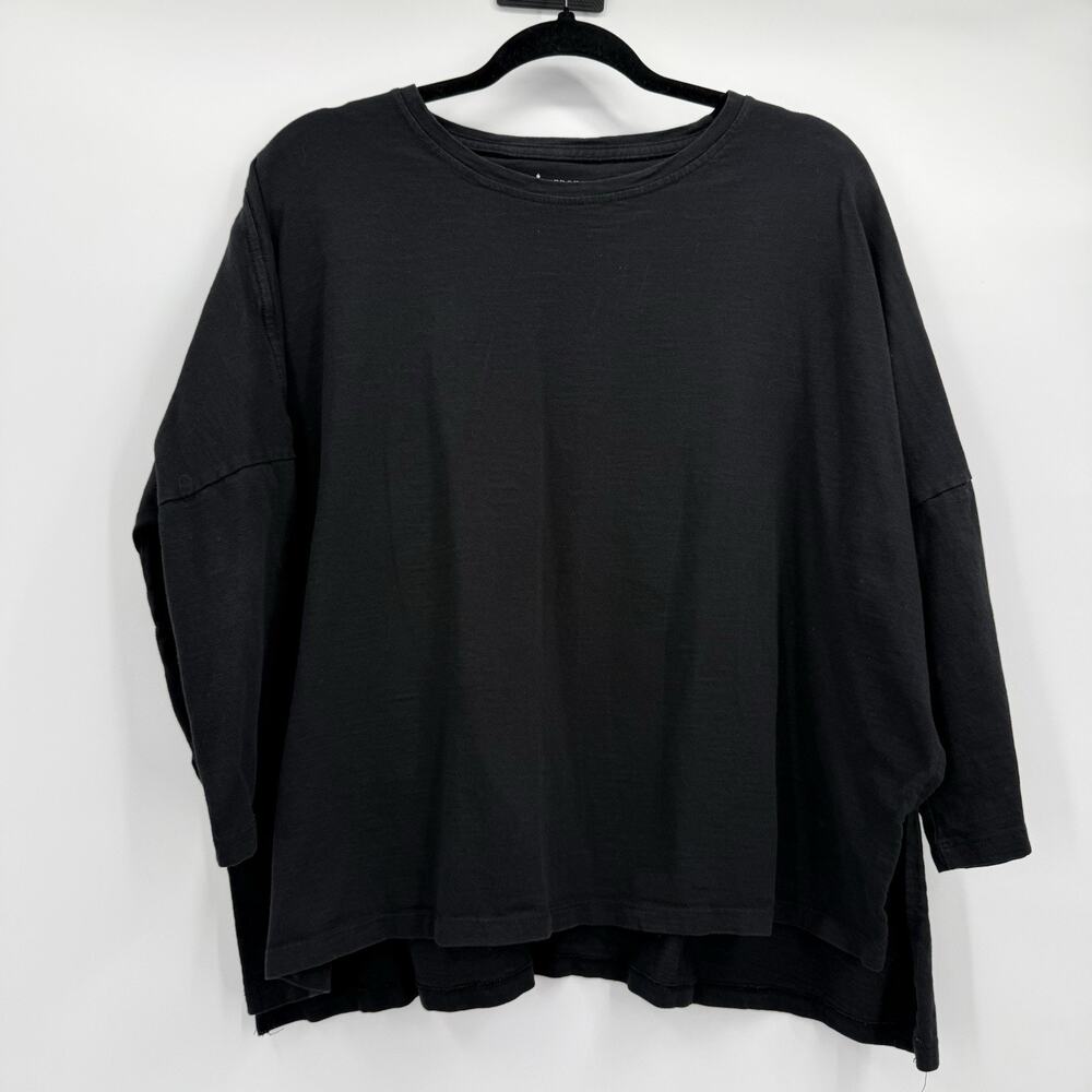 Mer Sea Tunic Top Womens OS Black‎ Minimalist Capsule Scoop Neck